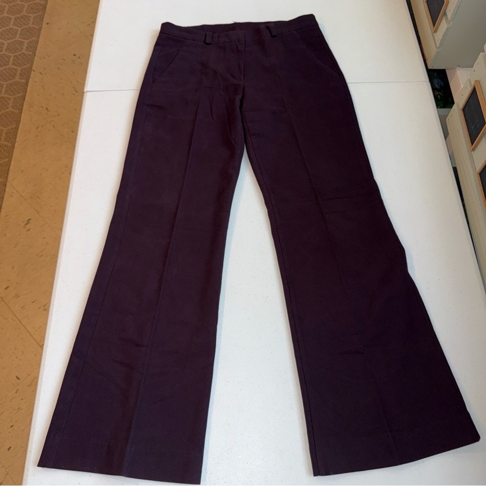 Sandro Bootcut Leg Women's Size 40 US 6/8 Purple‎ Pants Pleated Plum Made Italy
